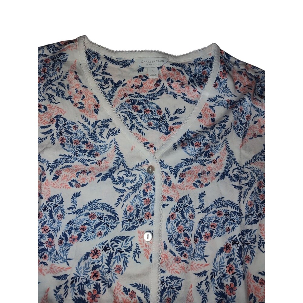 Charter Club One Piece Pajama top Sale 100%Cotton  Button Down